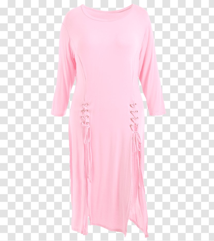 Shoulder Sleeve Nightwear Pink M Dress - Clothing - Plus-size Transparent PNG