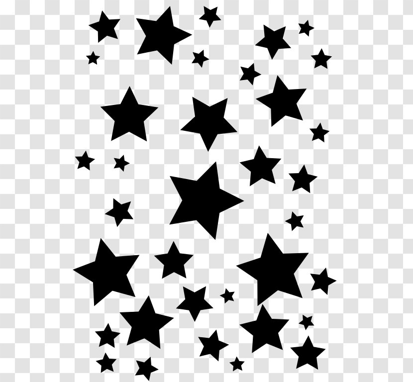 Silhouette Star Stencil Drawing - Monochrome Transparent PNG