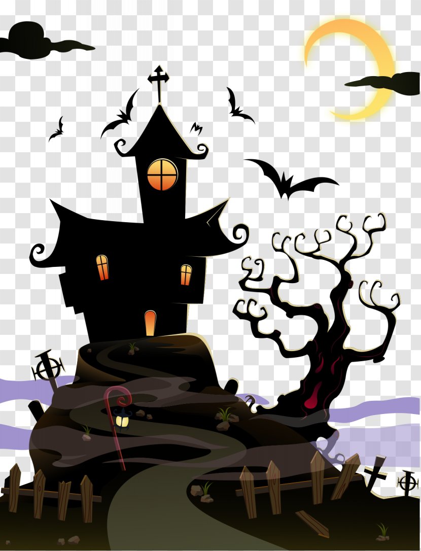 Halloween Ghost House - Haunted - Cartoon Transparent PNG