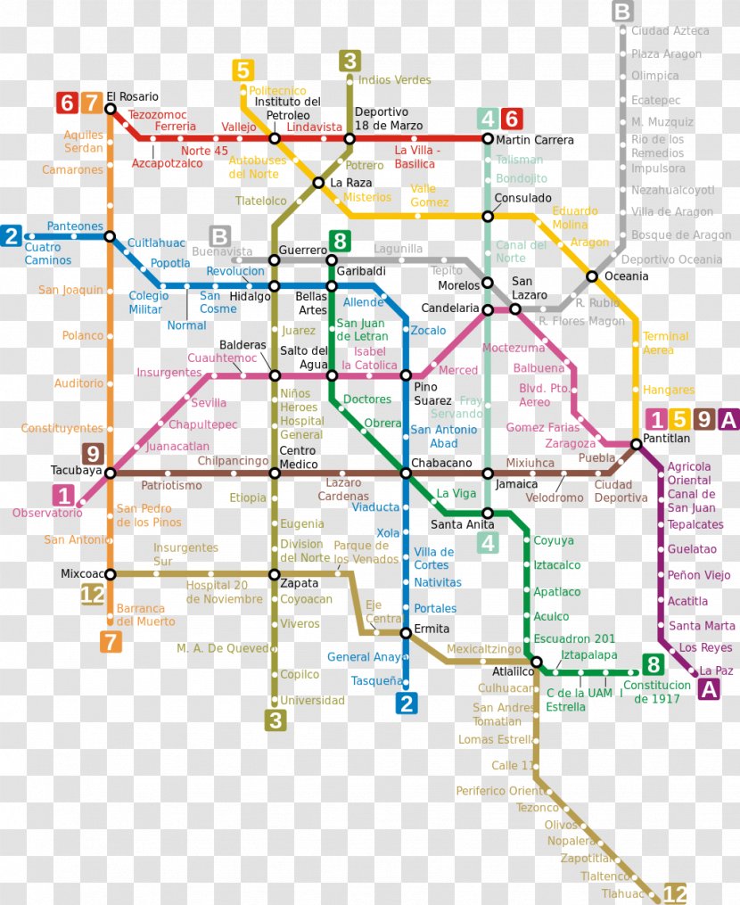 Historic Center Of Mexico City Rapid Transit Metro Line 1 Train Transparent PNG