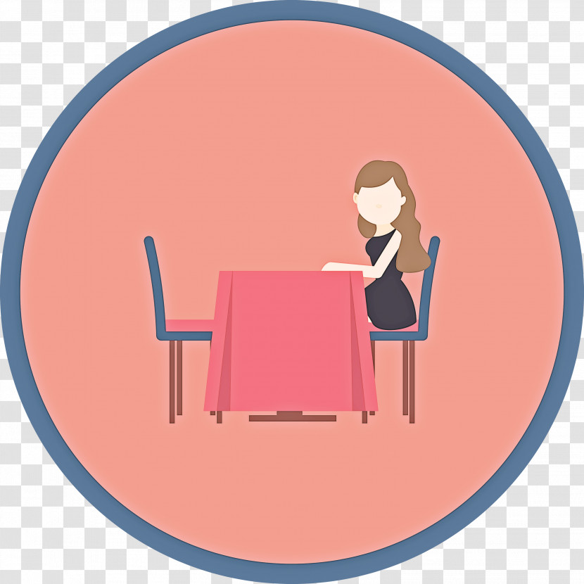 Pink Cartoon Table Furniture Circle Transparent PNG