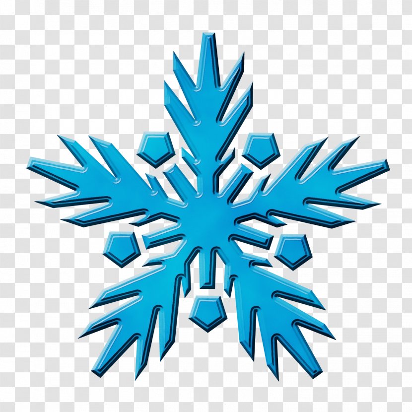 Snowflake - Wet Ink - Symmetry Electric Blue Transparent PNG