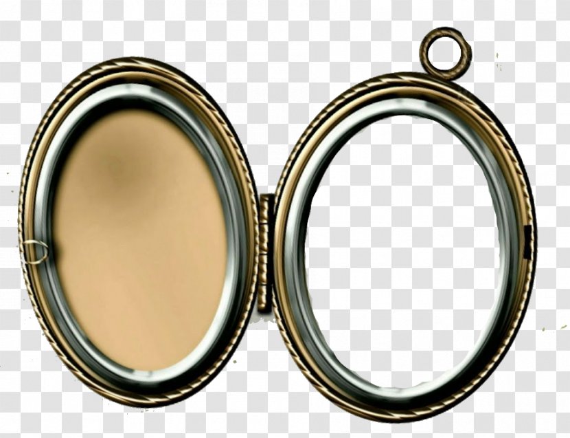 Locket Earring Oval M Product Design Silver - Brass - Open Lockets Diffusing Transparent PNG