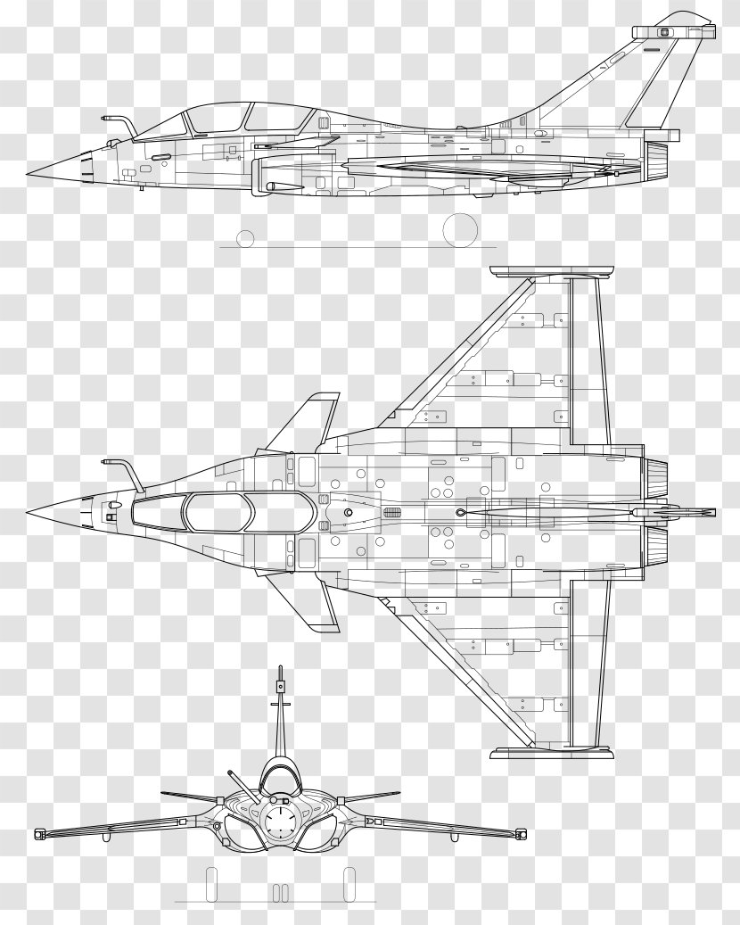 Dassault Rafale Eurofighter Typhoon B Airplane Fighter Aircraft - Line Art Transparent PNG