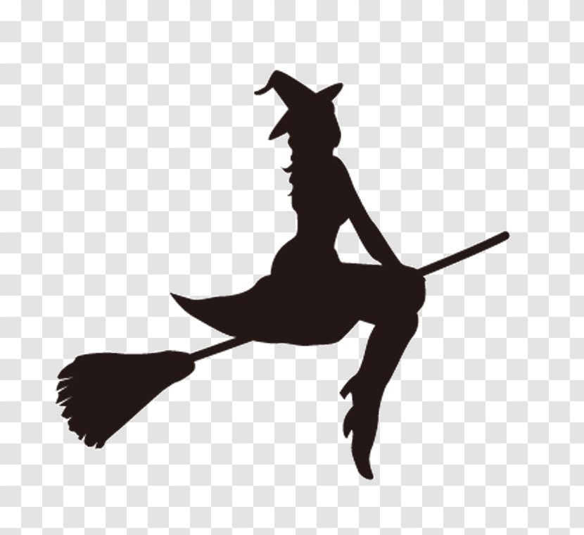 Witchcraft Room On The Broom Silhouette Witch Flying - Joint Transparent PNG