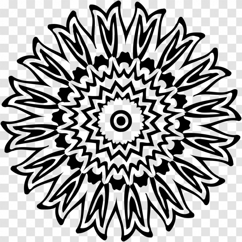 Black And White Paper Drawing Painting - Flower - Abstract Label Transparent PNG