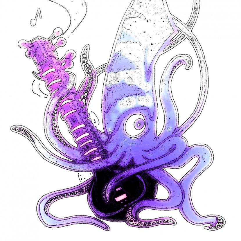 Octopus Cephalopod Purple Violet Invertebrate - Silhouette - Sitar Transparent PNG