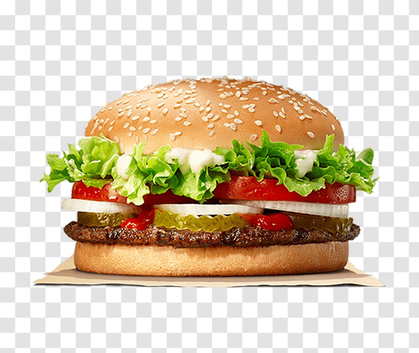 Whopper Hamburger Cheeseburger Chicken Sandwich Big King - Junk Food - Burger Transparent PNG