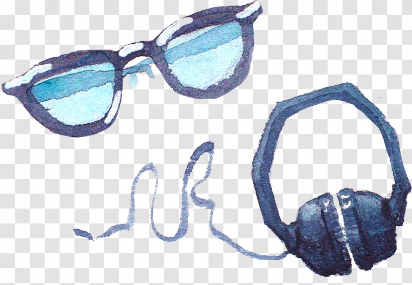 Watercolor Color Goggles Sunglasses Painting - Eyewear - Glasses And Headphones Transparent PNG