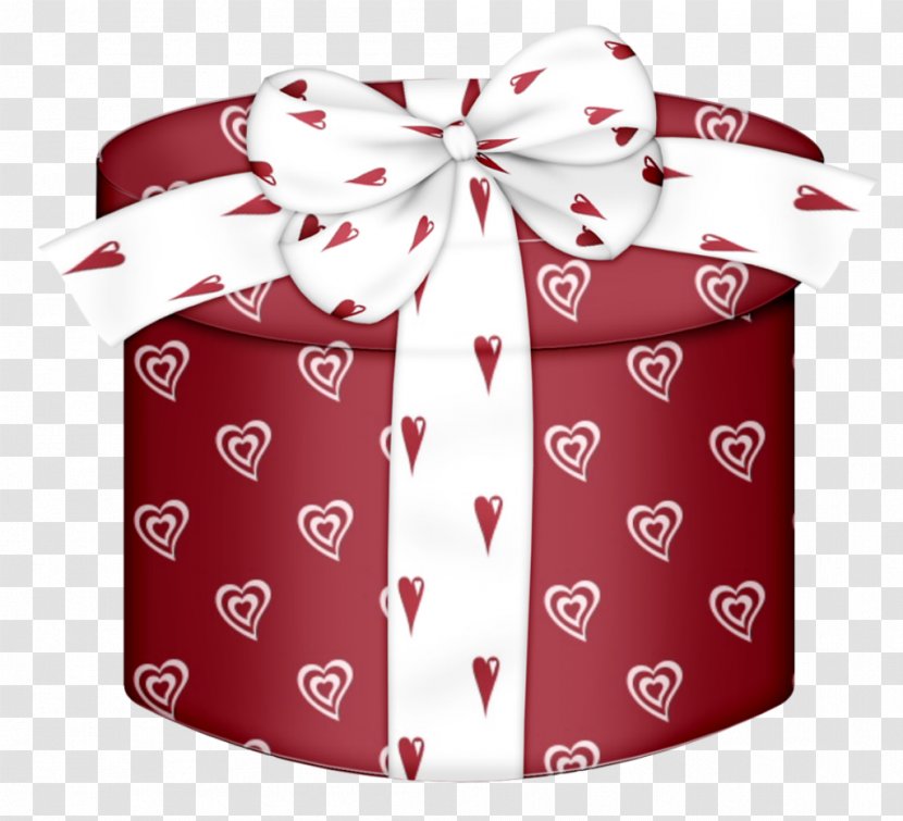 Box Christmas Gift Paper - Wrapping - Red Heart Round Clipart Transparent PNG