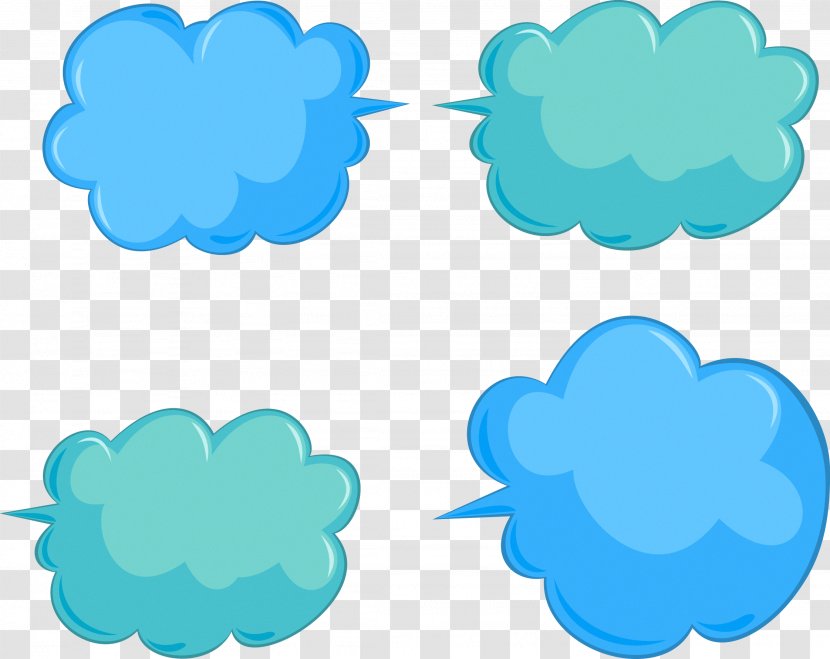 Bubble Dialog Box Cloud Blue - Azure - Bubbles Transparent PNG