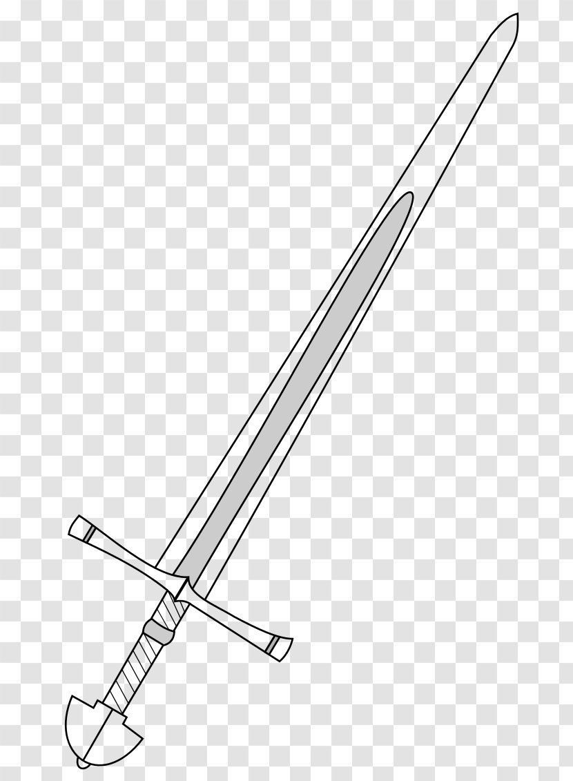 Knightly Sword Classification Of Swords Weapon Clip Art - Line - Free Cliparts Transparent PNG