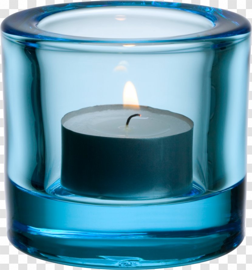Iittala Votive Candle Tealight Glass - Light Blue Transparent PNG