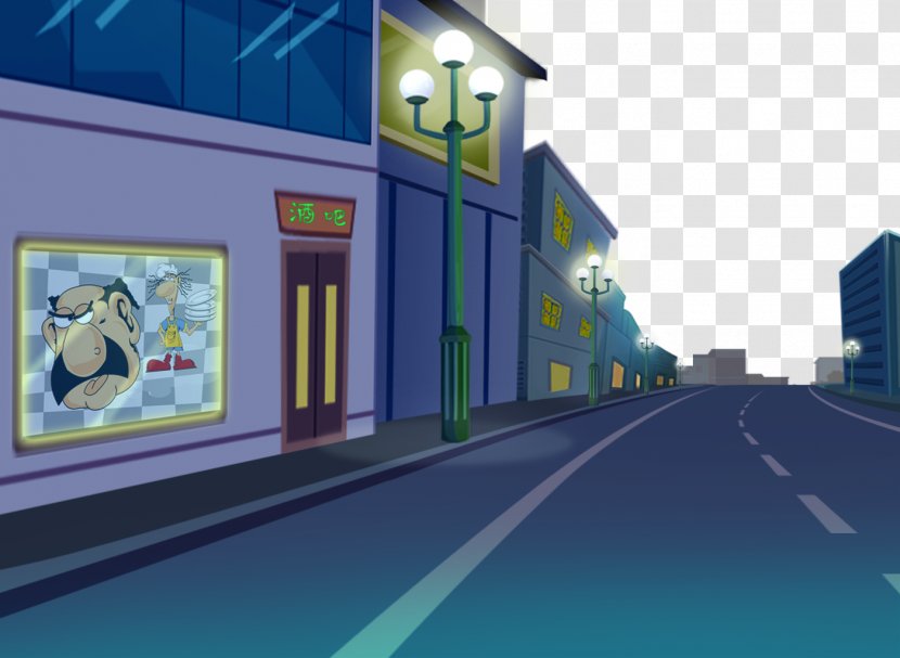 Nightscape Cartoon - Games - 2017 Street Night Lights Transparent PNG