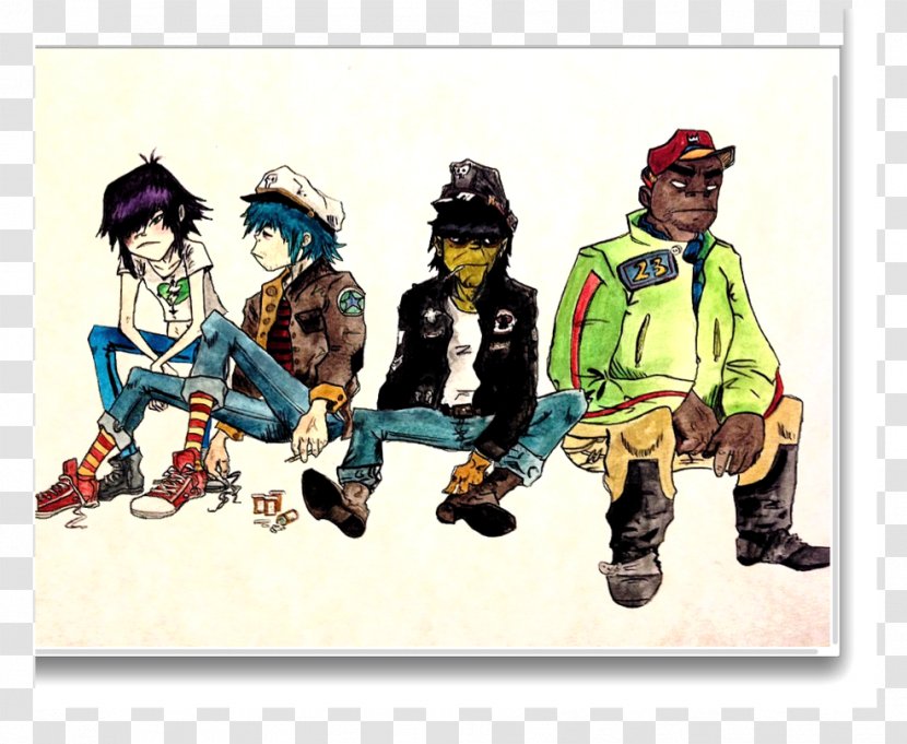 2-D Musical Ensemble Gorillaz Fan Art DeviantArt - Jamie Hewlett Transparent PNG