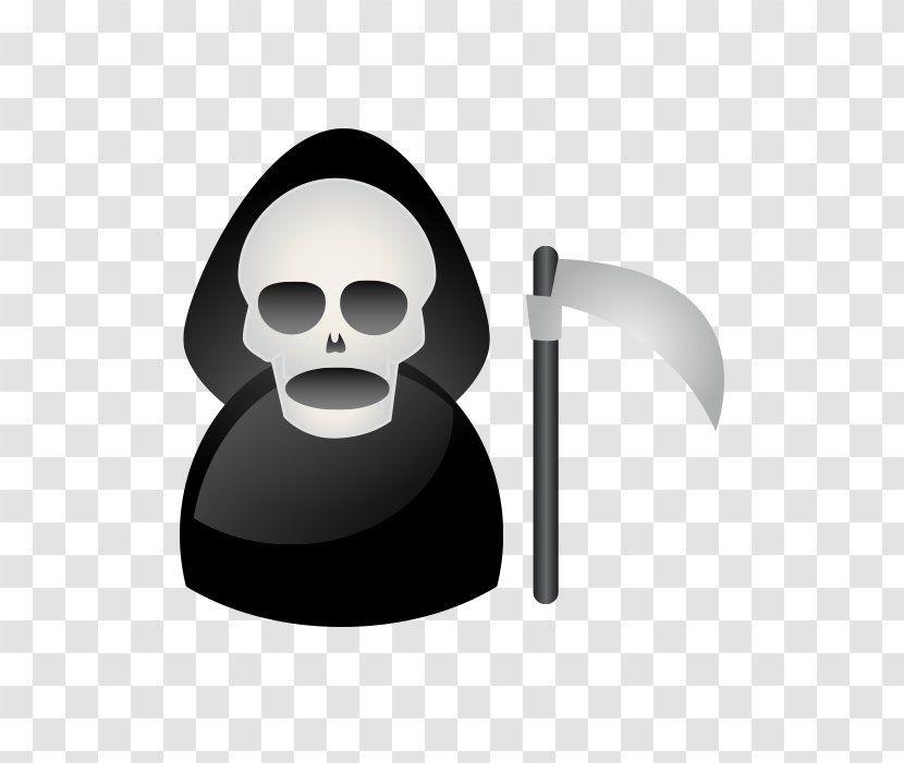 Death Halloween Icon - Fictional Character - Vector Cartoon Black Skull Transparent PNG