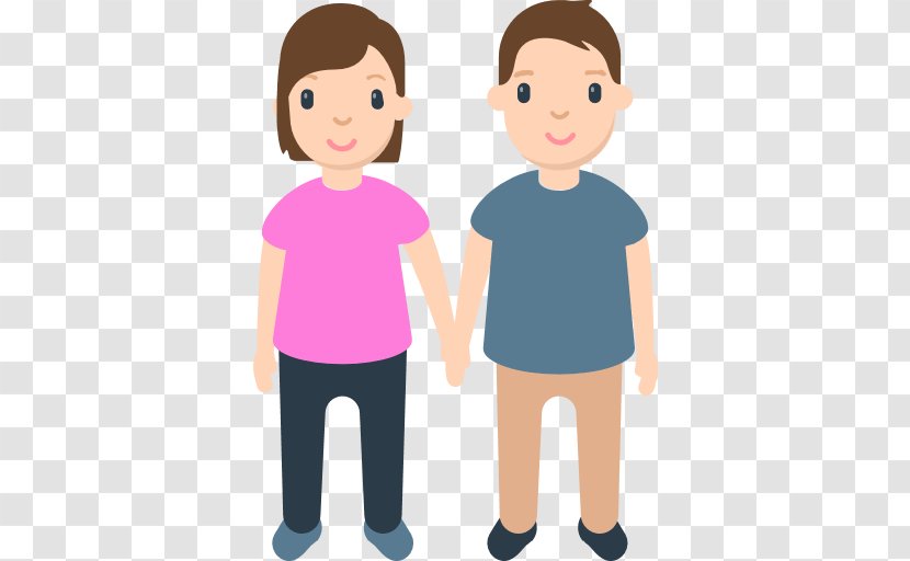 Man Emoji Homo Sapiens Boy Holding Hands - Silhouette Transparent PNG
