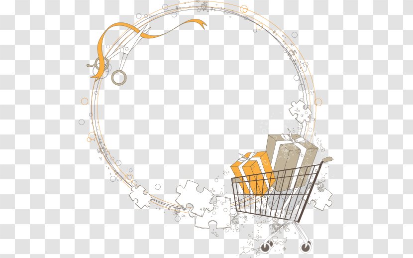 Gift Poster Illustration - Product Design - Shopping Cart Simple Circular Pattern Transparent PNG