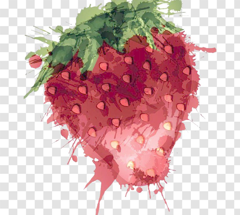 Watercolor Painting Poster Printmaking Lemon - Cartoon - Ink Jet Painted Red Strawberries Transparent PNG