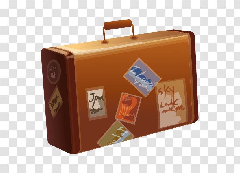 Bag Illustration - Suitcase - Vector Old Brown Box Transparent PNG
