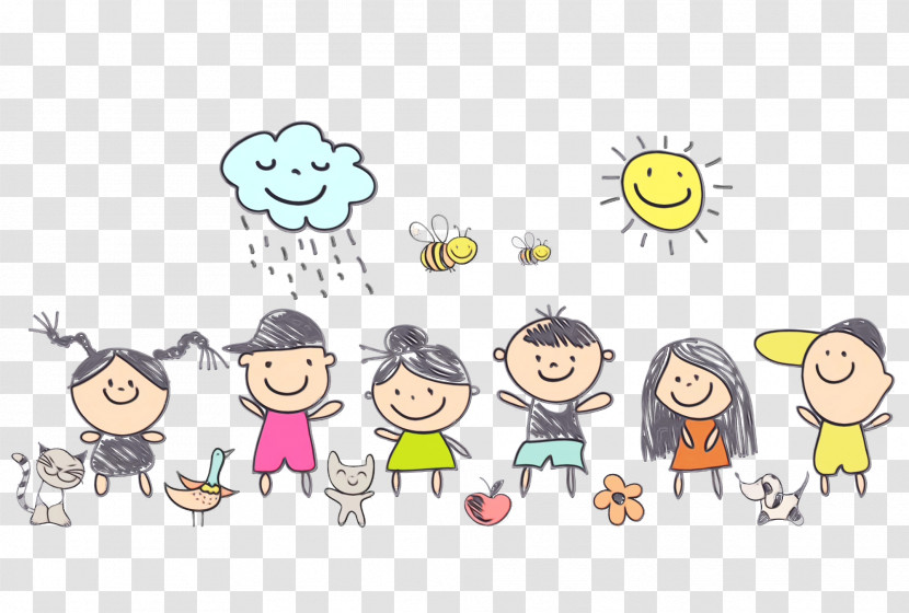 Cartoon Social Group Sharing Happy Transparent PNG