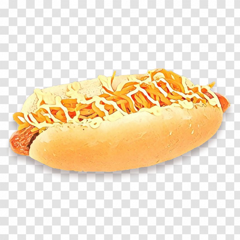 Junk Food Cartoon - Hot Dog Bun - Cheddar Cheese American Transparent PNG