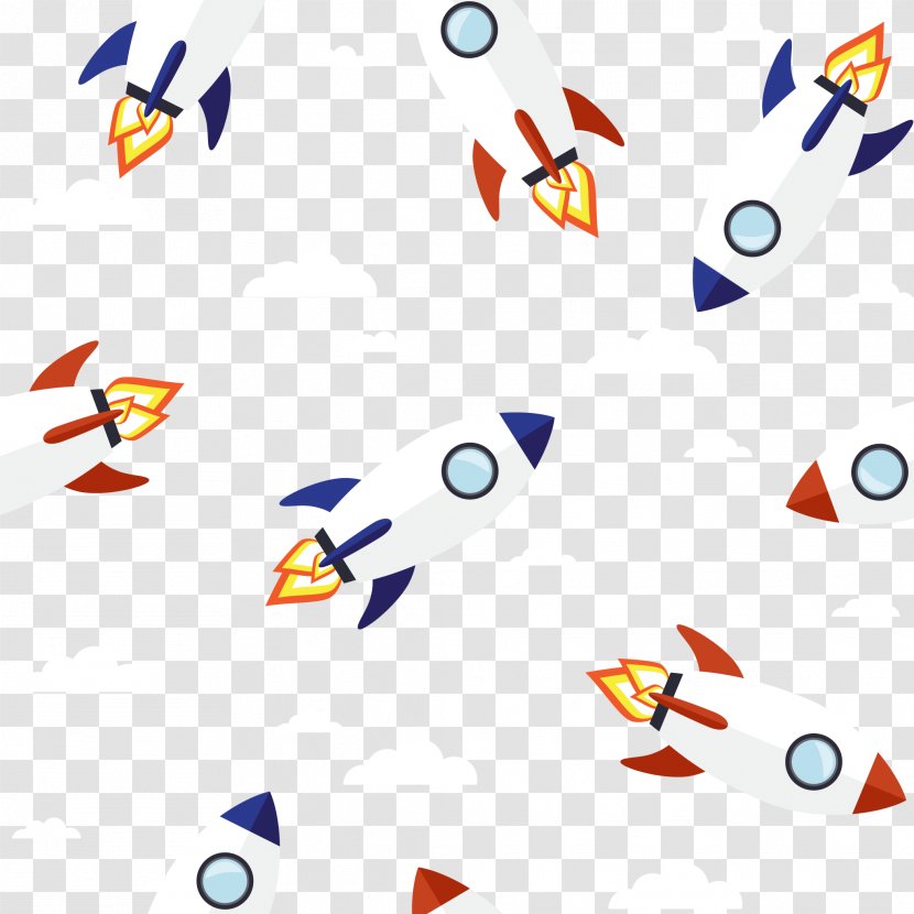Euclidean Vector Drawing Vecteur Illustration - Point - Rocket With White Clouds Transparent PNG