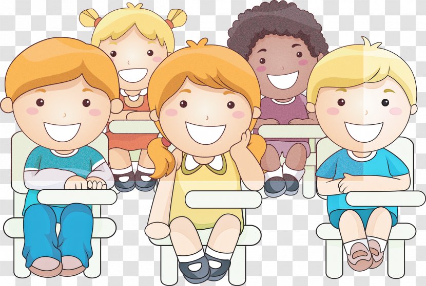 Social Group Cartoon People Child Sharing - Fun Interaction Transparent PNG