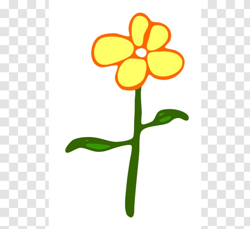 Flower Cartoon Yellow Clip Art - Plant Stem - Simple Daisy Cliparts Transparent PNG