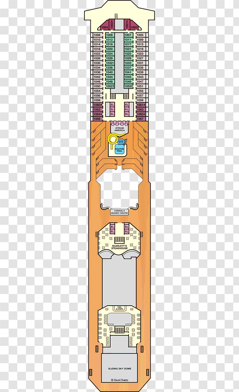 Carnival Valor Cruise Line Ship Freedom Deck - Floor Plan - Balcony River View Transparent PNG