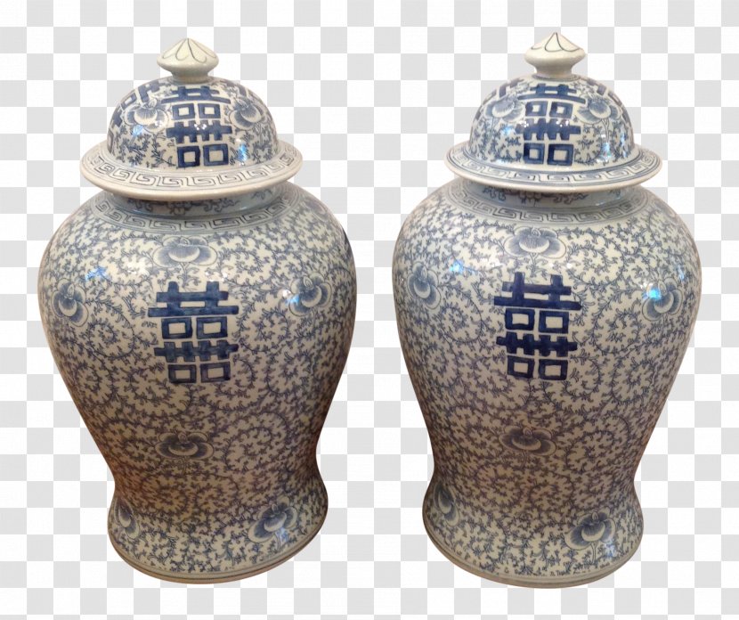 Vase Blue And White Pottery Ceramic Salt Pepper Shakers Transparent PNG