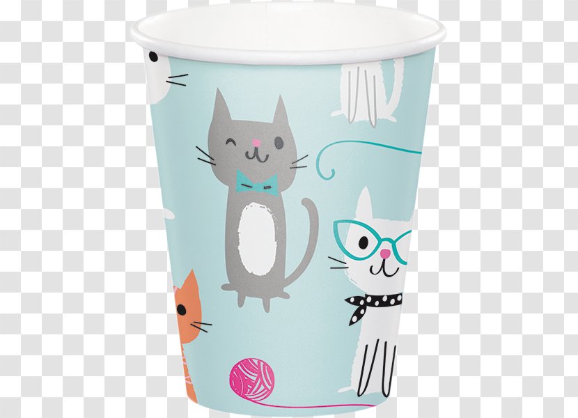 Cat Party Kitten Cup Birthday - Purr Transparent PNG