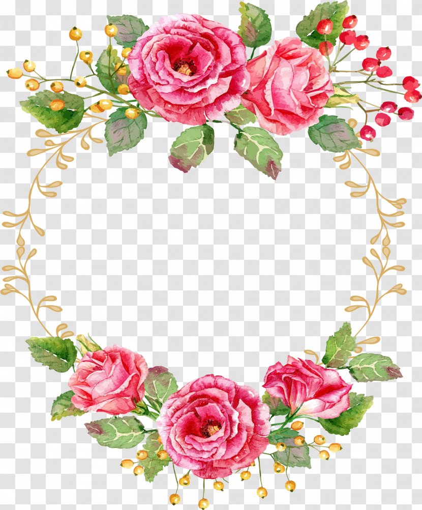 Rose Watercolor Painting Floral Design Flower - Pink - Butterfly Transparent PNG