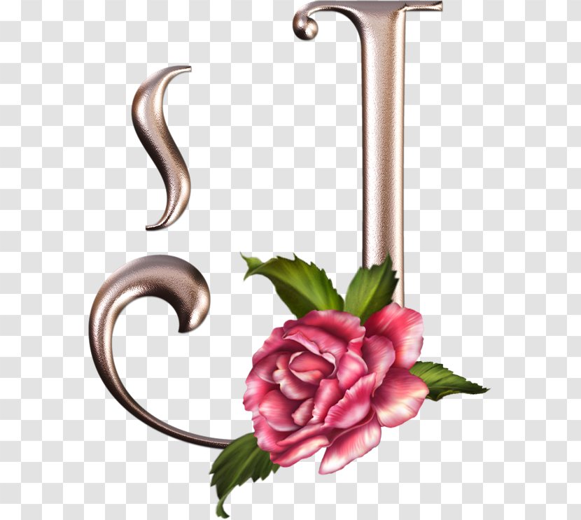 Letter Case Alphabet J Initial - Lettering Flower Rose Transparent PNG