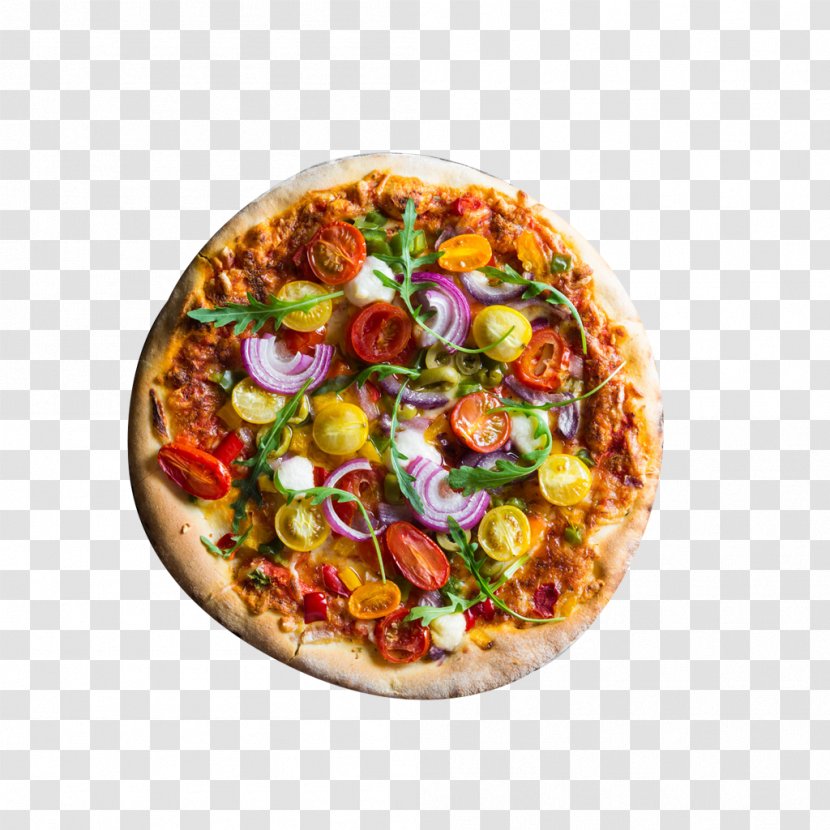 Pizza Italian Cuisine Cherry Tomato Take-out Pesto - Seafood Transparent PNG