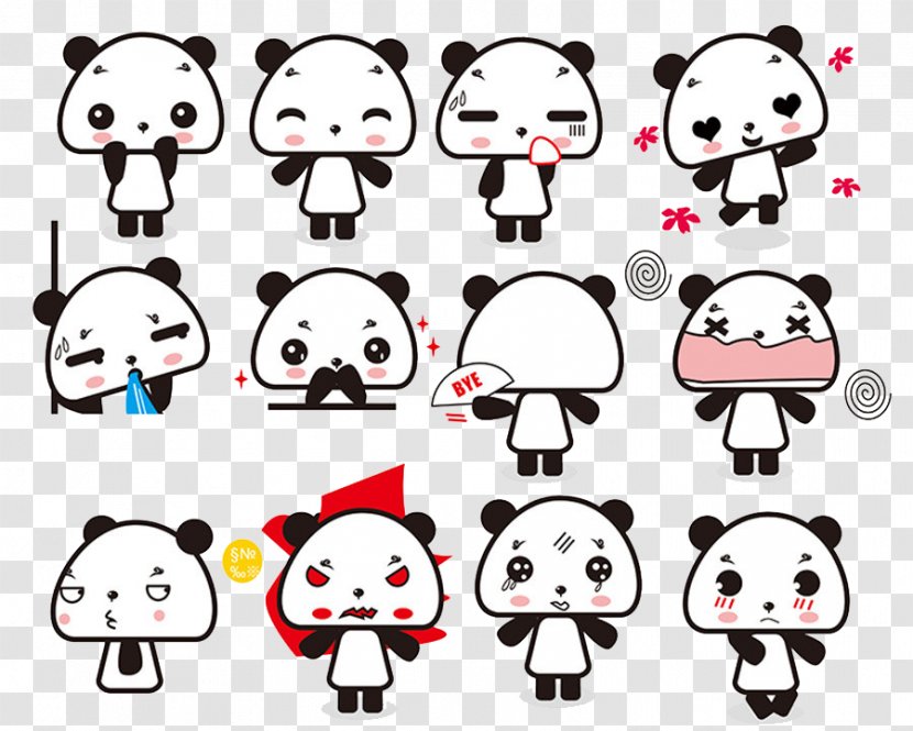 Giant Panda Cuteness Cartoon Illustration - Smile Transparent PNG