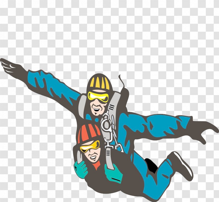 Parachuting Tandem Skydiving Clip Art - Parachute - Free To Fly Transparent PNG