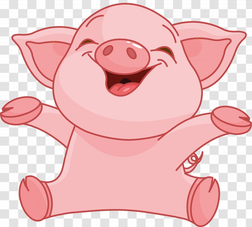 Domestic Pig Cartoon Royalty-free - Art Transparent PNG