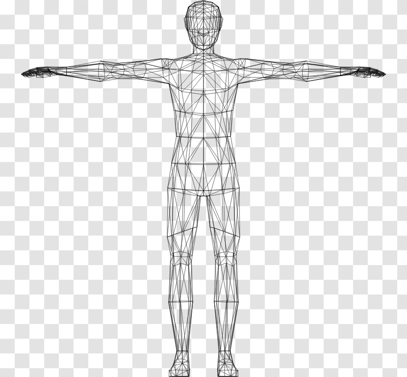 Website Wireframe Wire-frame Model Low Poly Clip Art - Cartoon - Human Body Transparent PNG