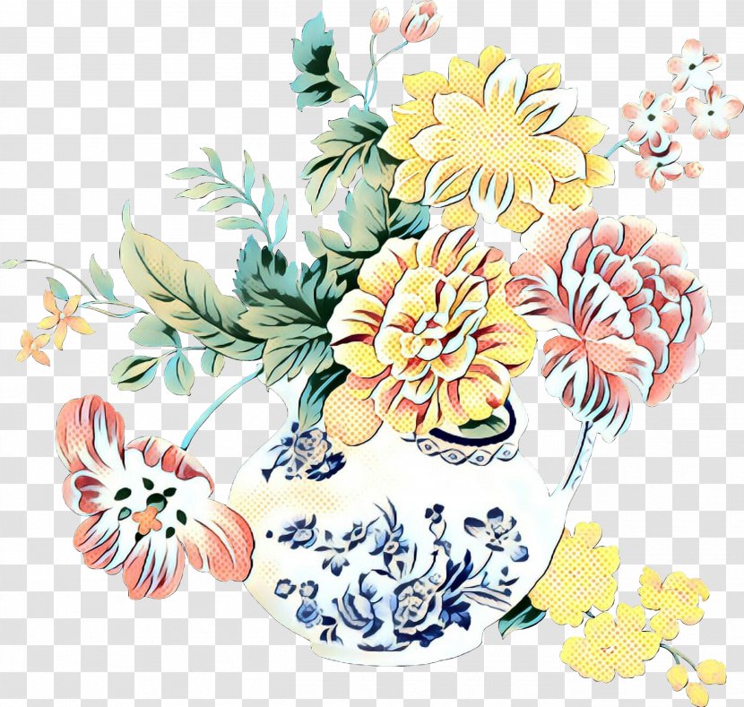 Flowers Background - Floral Design - Ceramic Tableware Transparent PNG
