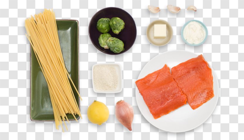 Sashimi Smoked Salmon Toast Pasta Bucatini - Marination - Brussels Sprouts Transparent PNG