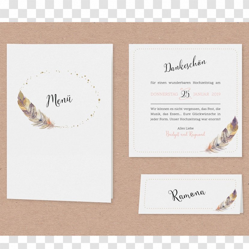 Wedding Invitation Menu Map Boho-chic - Text Transparent PNG