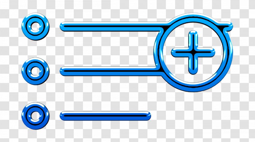Plus Icon - List - Electric Blue Symbol Transparent PNG