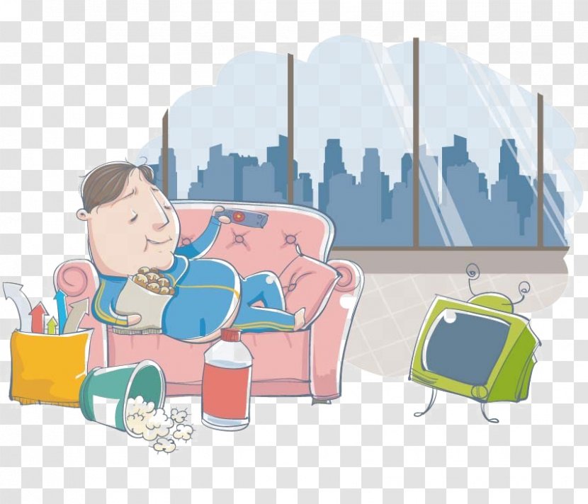 Television Photographic Film Illustration Image Photography - Cartoon - Dog On Couch Transparent PNG