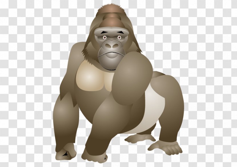 Gorilla Monkey Animation - Snout - Vector Orangutan Transparent PNG