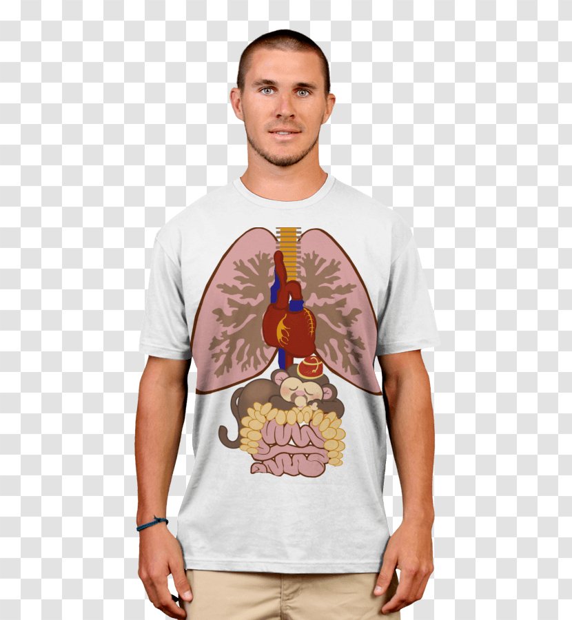 T-shirt Crew Neck Hobbes Sleeve - Silhouette - 3d Transparent PNG