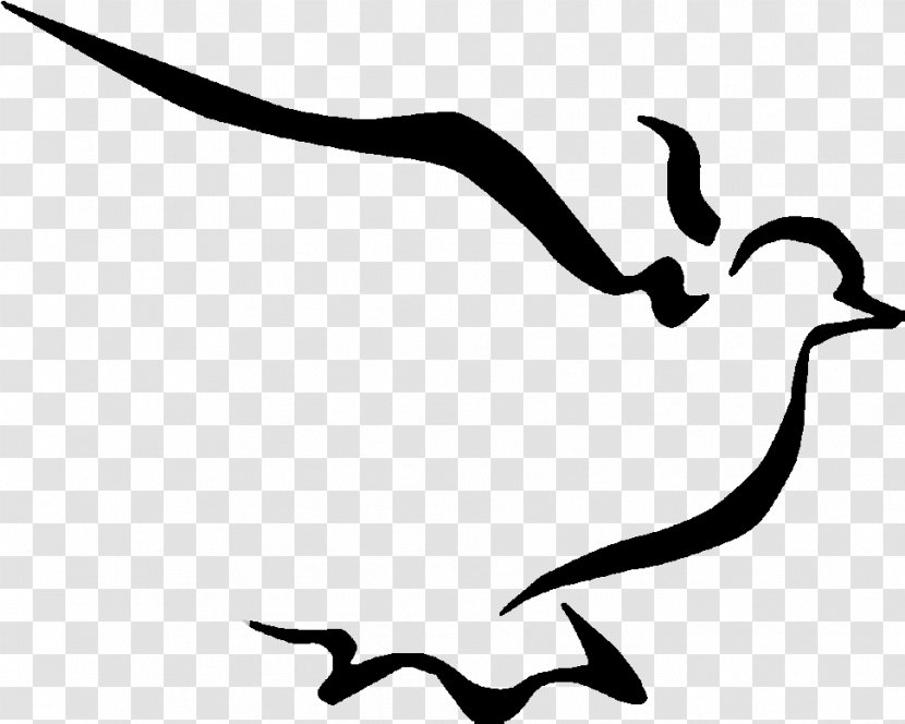 Bird Line Drawing - Blackandwhite Transparent PNG