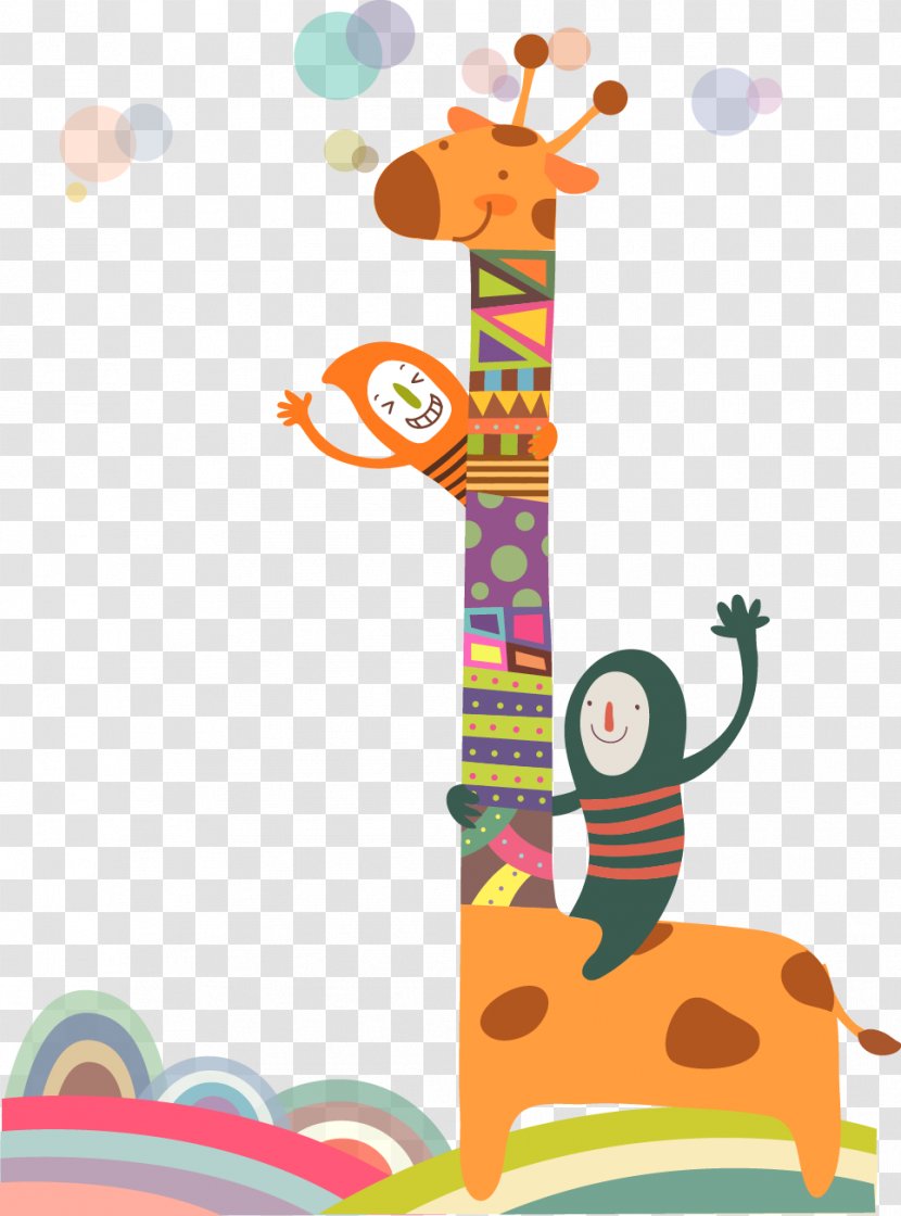 Giraffe Cartoon Child Illustration - Orange Transparent PNG