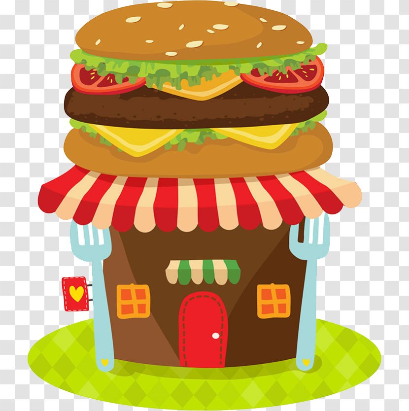 Hamburger Fast Food Junk Chicken Sandwich Clip Art - Cuisine - Creative Burger Transparent PNG
