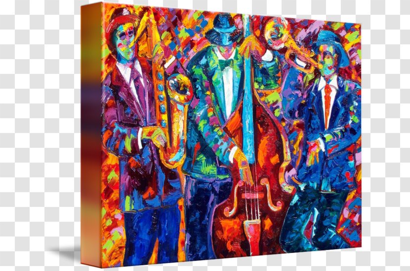 Textile Modern Art Gallery Wrap Acrylic Paint Canvas - Architecture - Abstract Jazz Poster Transparent PNG